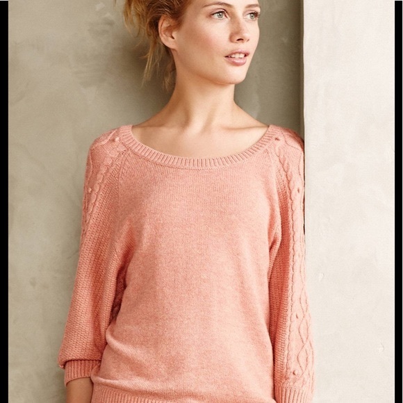 Anthropologie Sweaters - Anthropologie Moth Icehouse Sweater Peach Salmon
